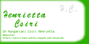 henrietta csiri business card